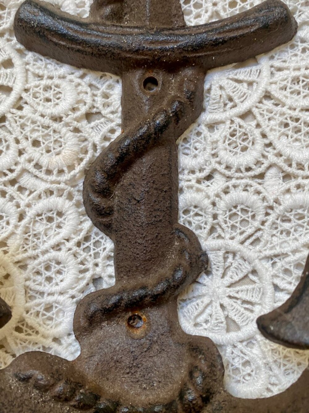 Heavy-Duty Cast Iron Anchor Wall Decor, Nautical Coastal Style - Picture 5 of 5